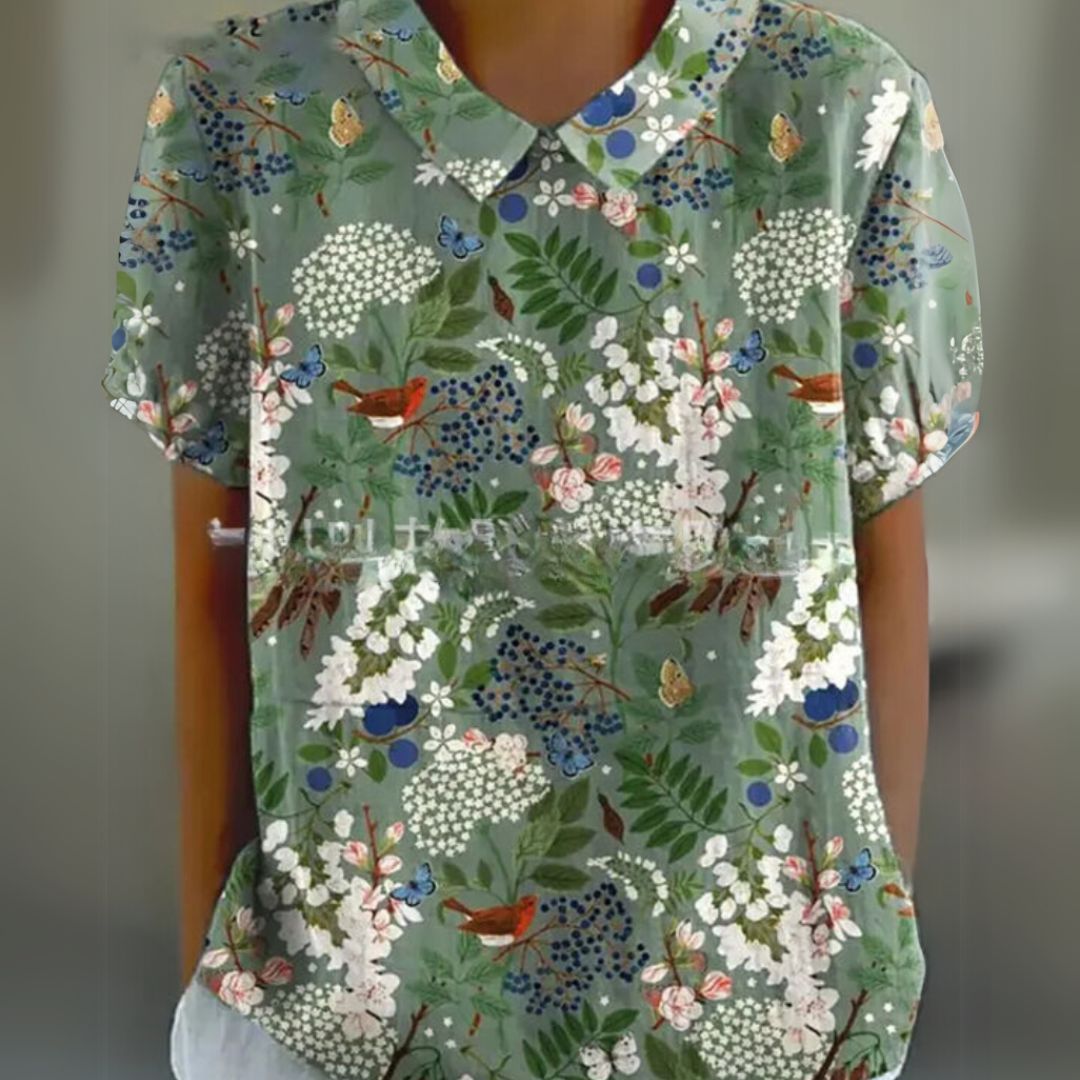 Málinka | Цветна ленена блуза за свободни дни