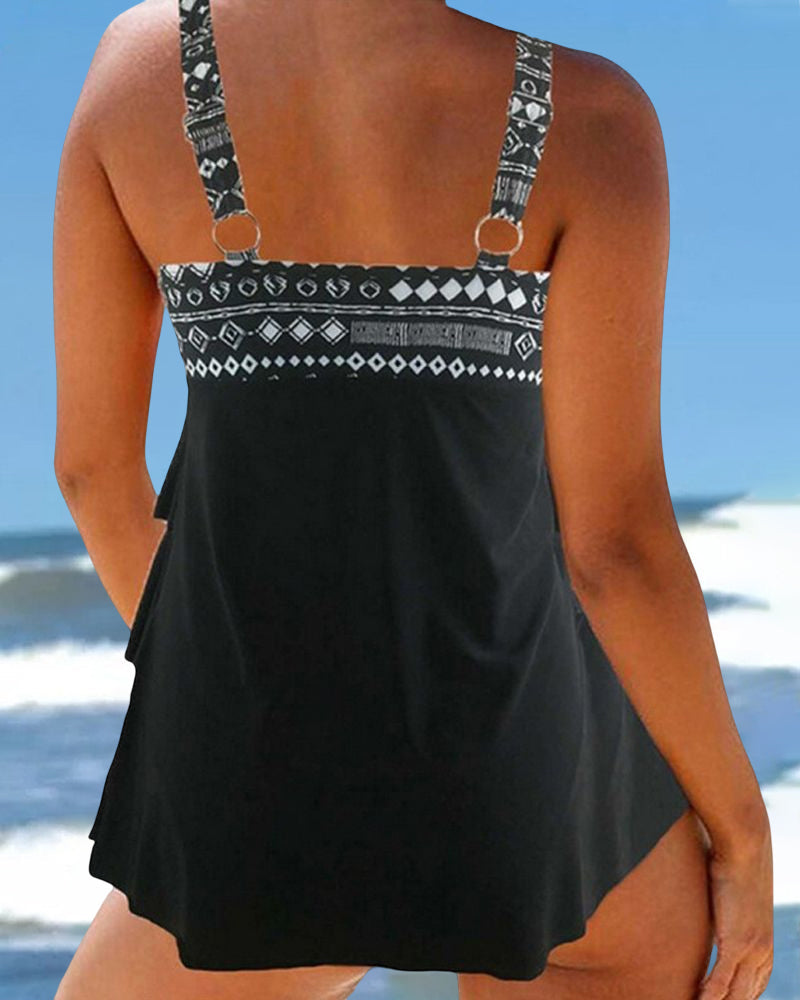 Танкини с класически геометричен принт