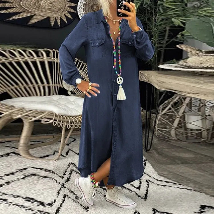 Вена | Елегантна дънкова рокля Boho