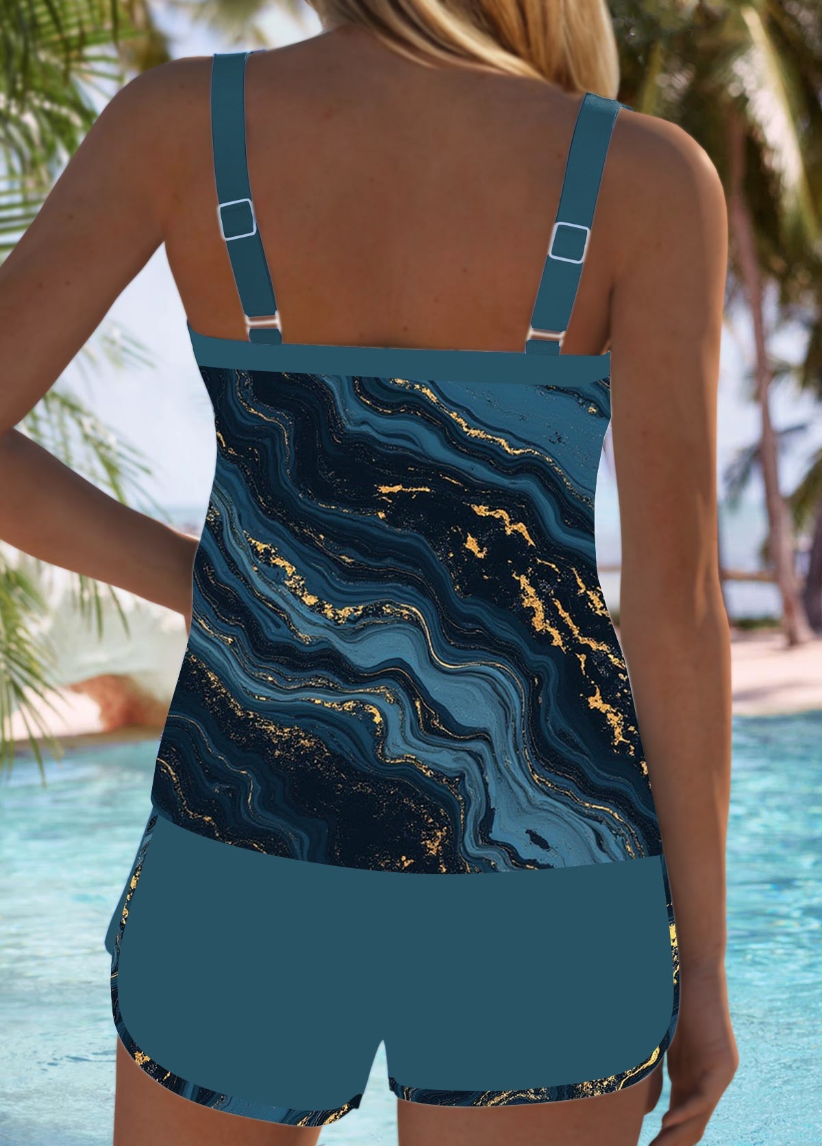 Без презрамки, отпечатан, свободен, двучасов бански костюм