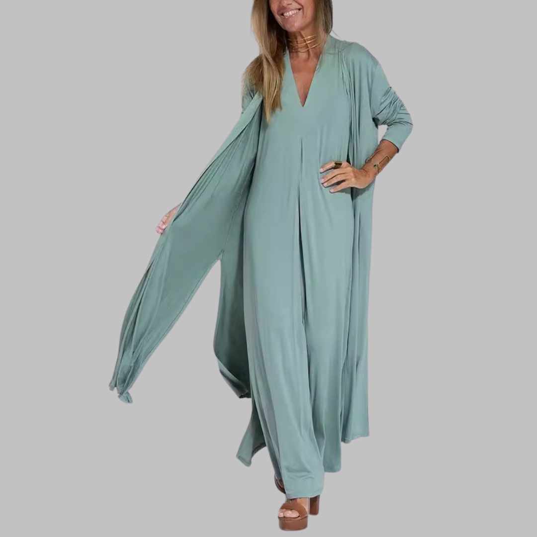 Яна | Елегантна макси рокля + съвпадащ пуловер ПРЕДЛАГАМЕ КАТО ПОДАРЪК