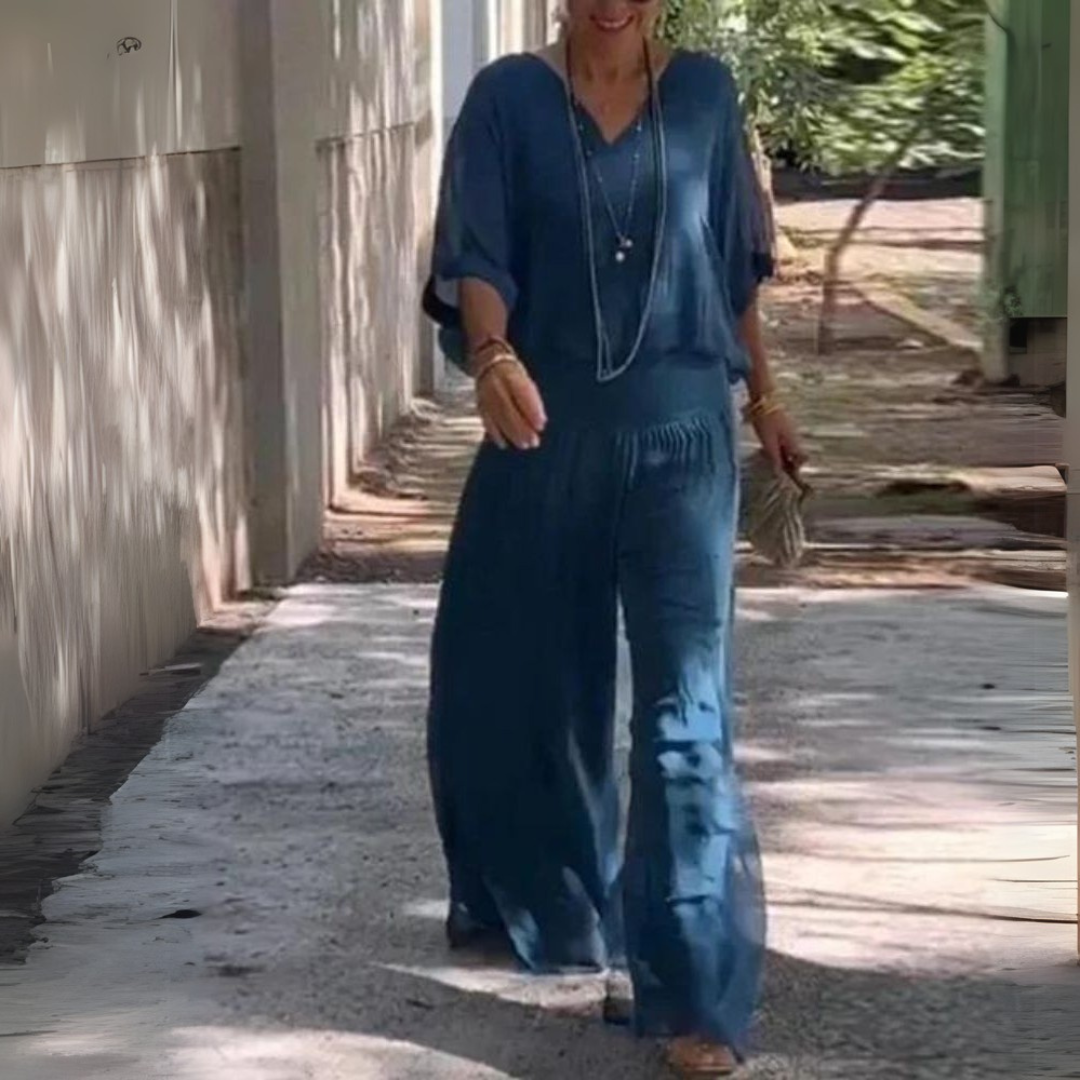 Амани | Лек бохемски комплект с блуза и панталони