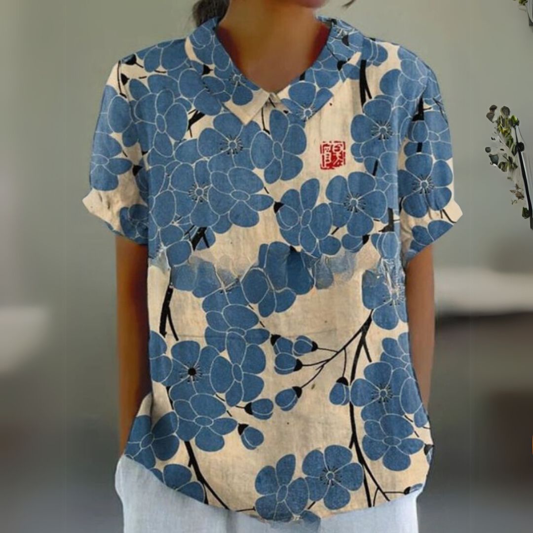 Málinka | Цветна ленена блуза за свободни дни