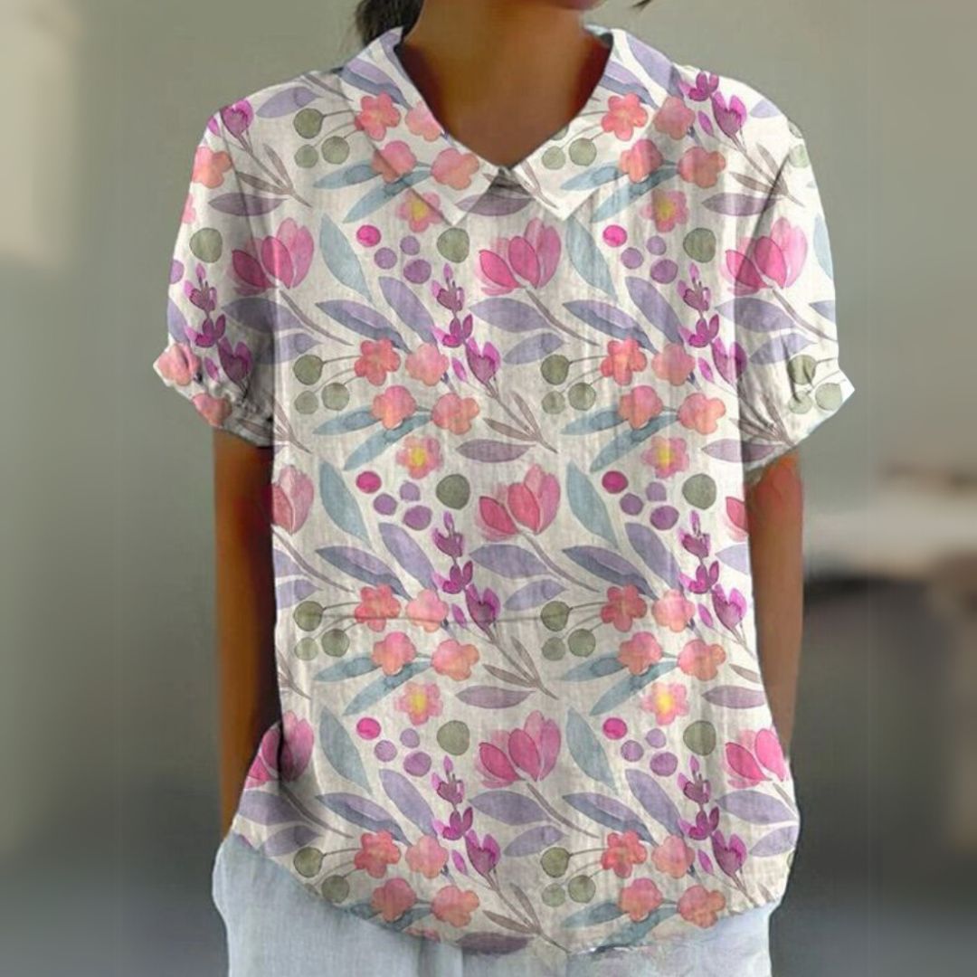 Málinka | Цветна ленена блуза за свободни дни