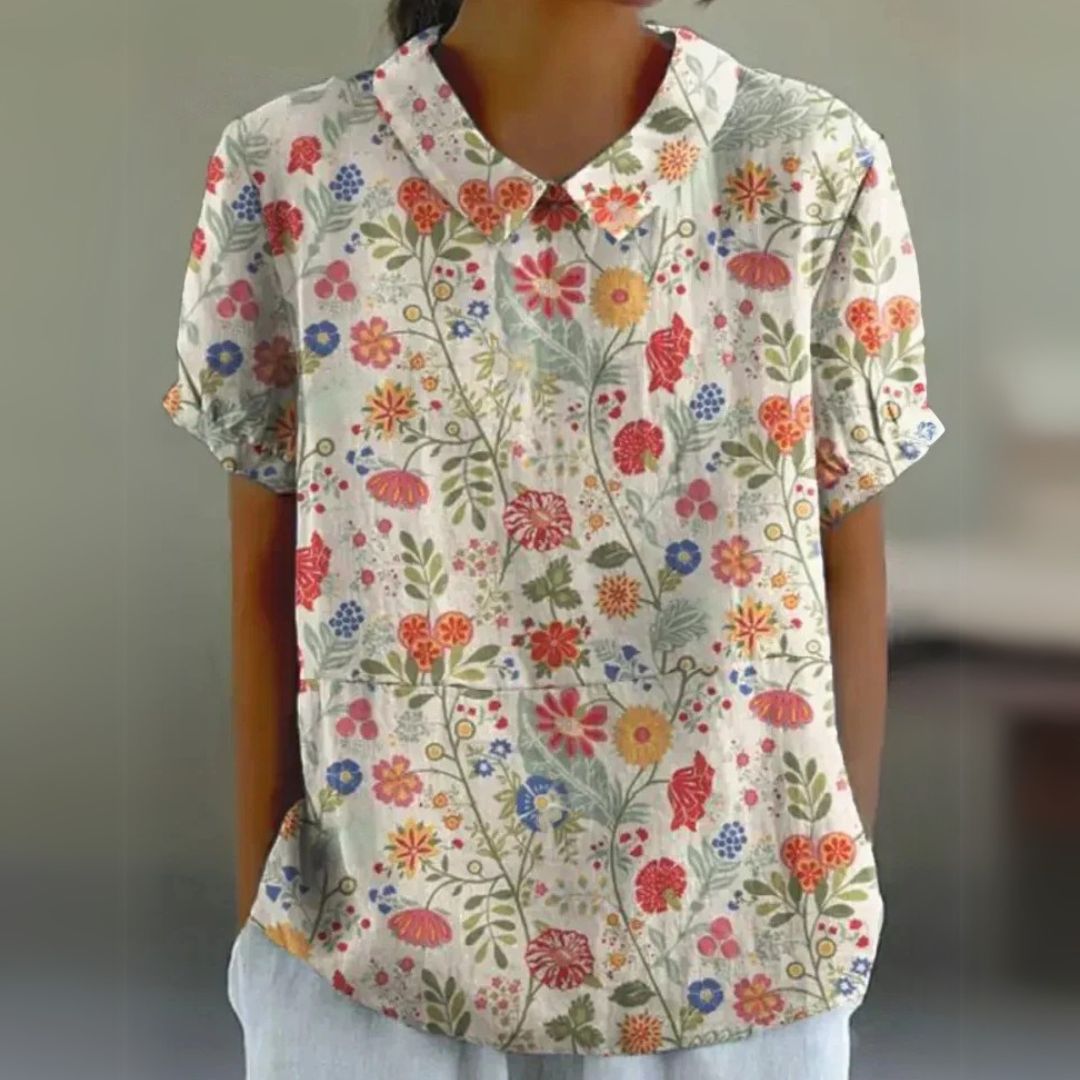 Málinka | Цветна ленена блуза за свободни дни