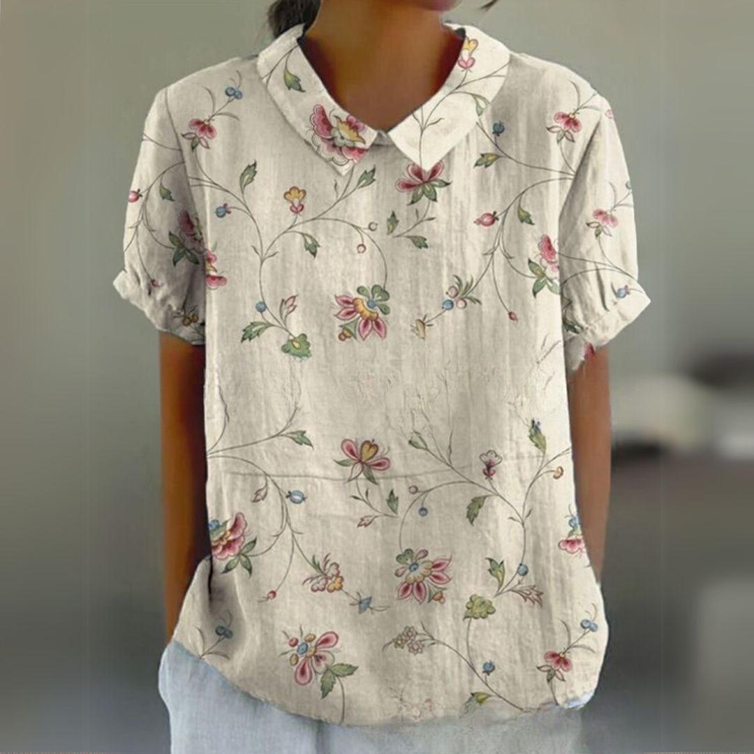 Málinka | Цветна ленена блуза за свободни дни