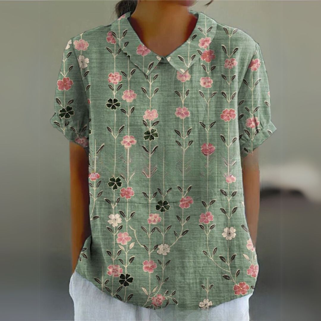 Málinka | Цветна ленена блуза за свободни дни