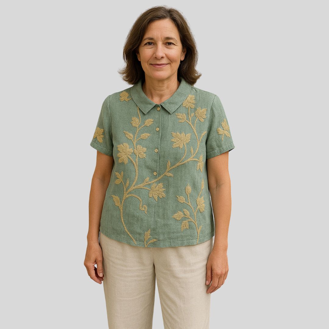 Málinka | Цветна ленена блуза за свободни дни