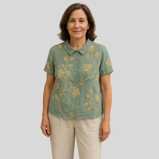 Málinka | Цветна ленена блуза за свободни дни