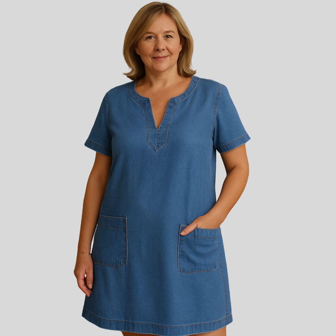 Гизела | Елегантна дънкова рокля за всеки ден