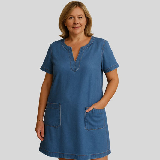 Гизела | Елегантна дънкова рокля за всеки ден