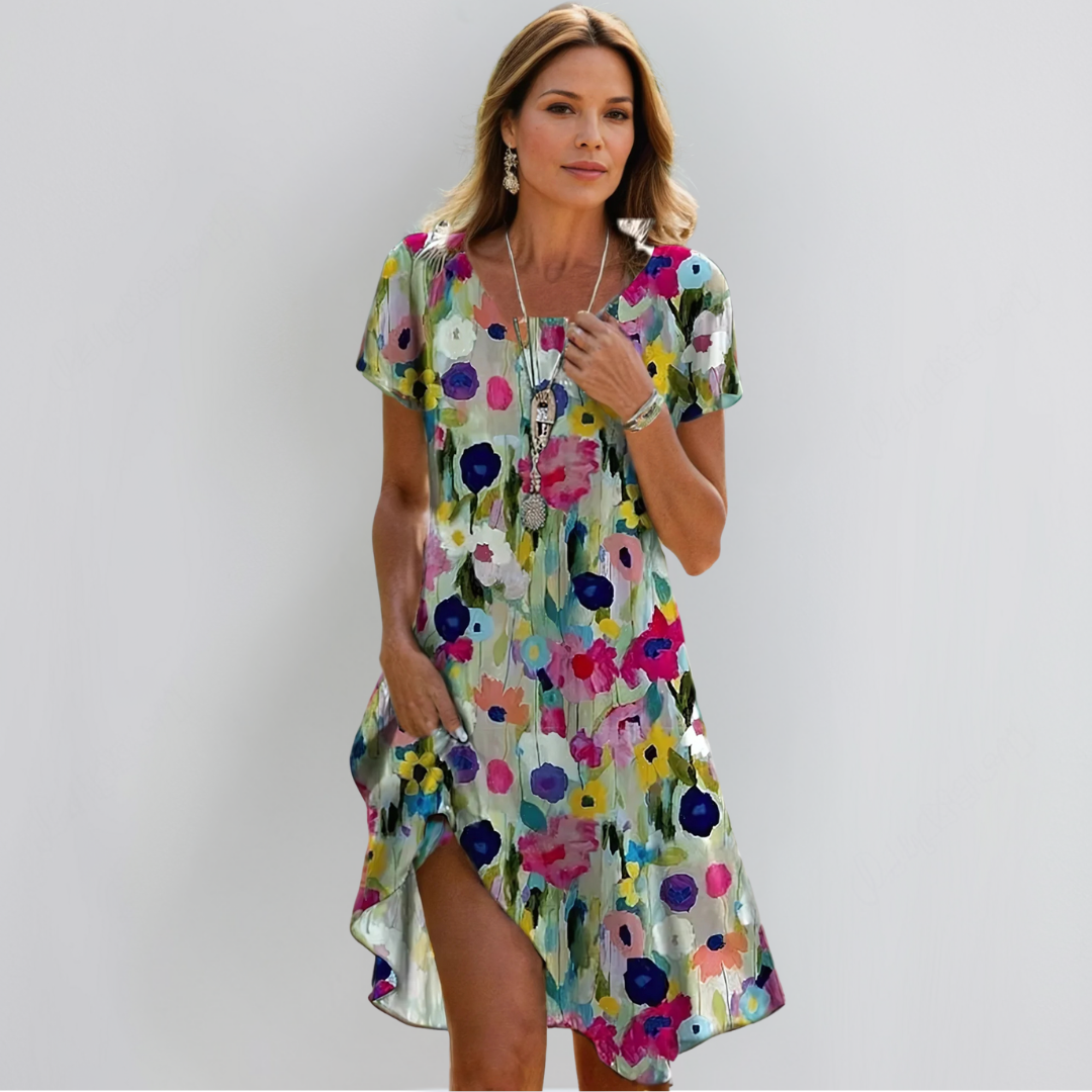 Елиска | Елегантна Цветна Рокля