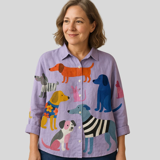 Дела | Елегантна блуза с артистичен принт