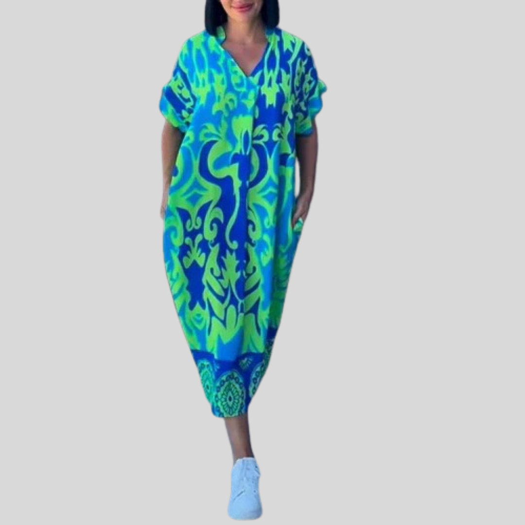 Михаела | Романтична цветна рокля за елегантен вид