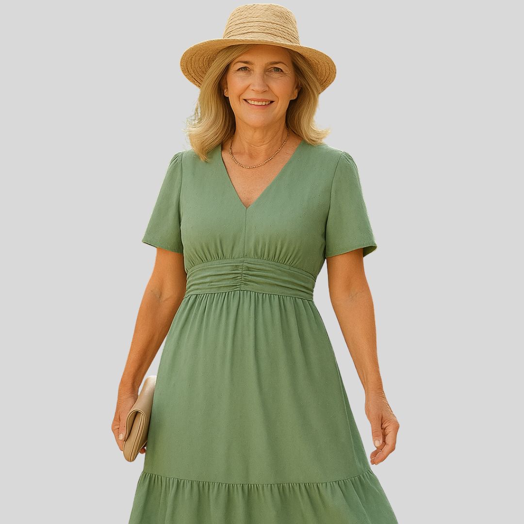 Йолана | Лек летен рокля с V-образно деколте