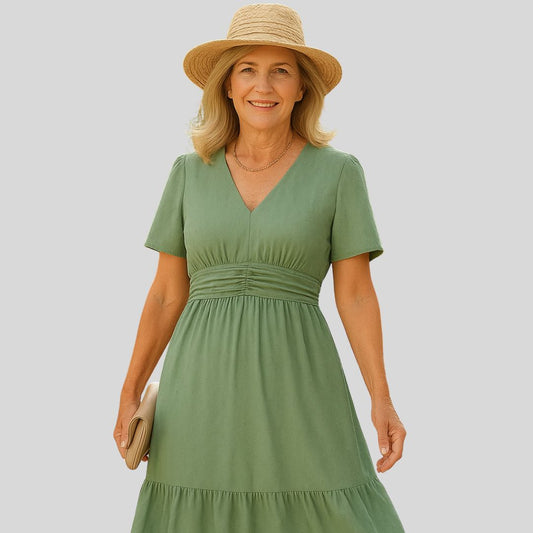 Йолана | Лек летен рокля с V-образно деколте