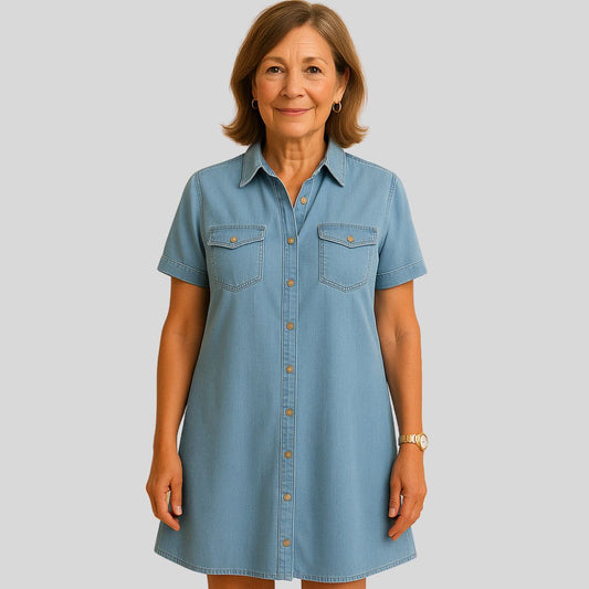 Миша | Удобна дънкова риза-платье