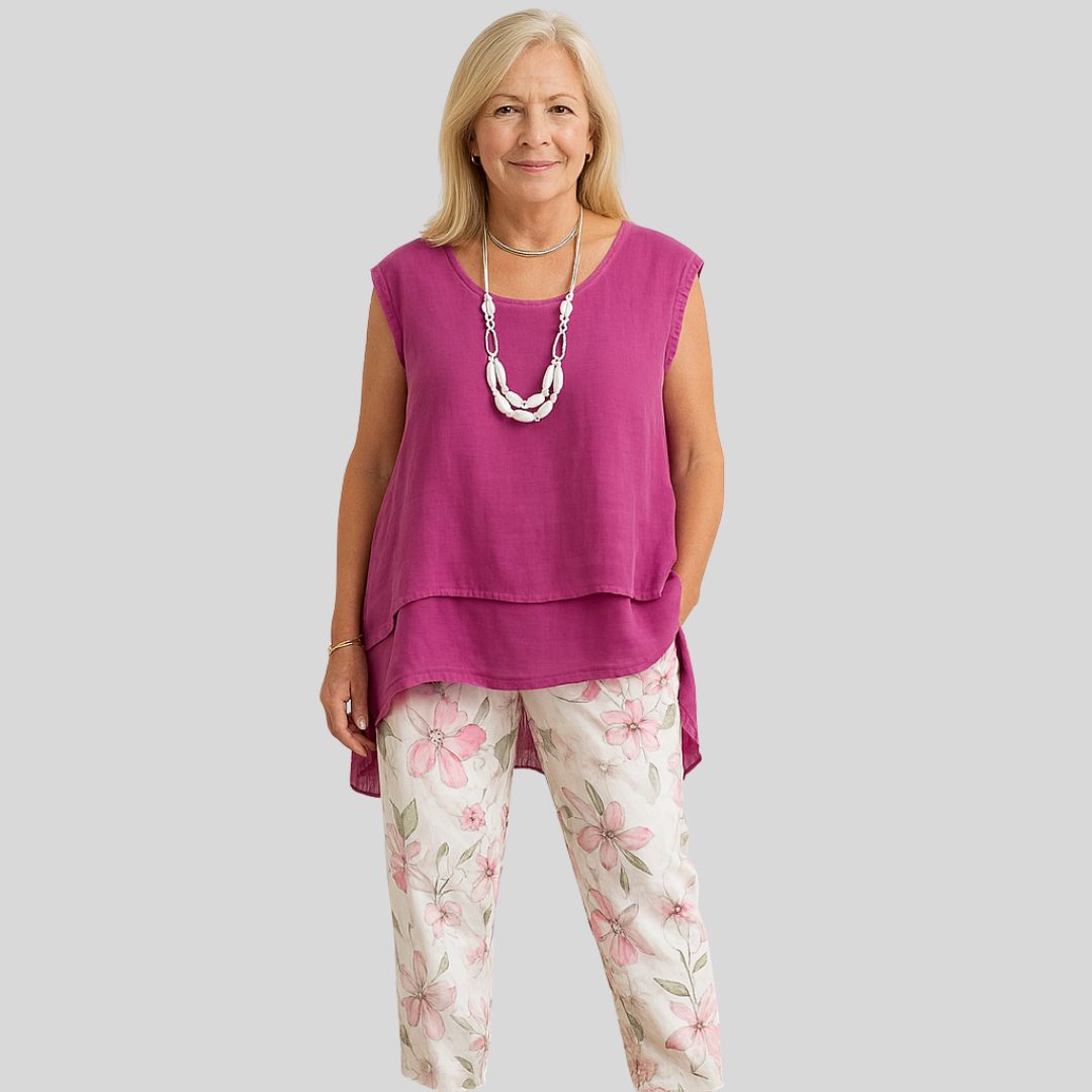 Кarla | Елегантна, удобна, цветна тениска и печатни панталони