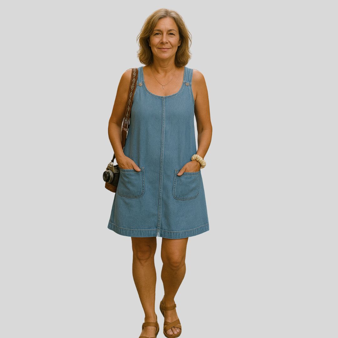 Евгения | Елегантна дънкова рокля за всеки ден