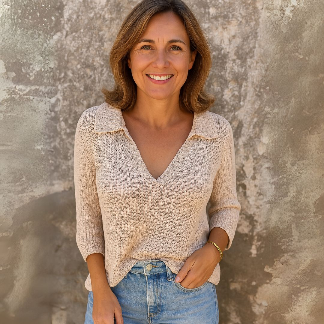 Violetta | Елегантна блуза с V-образно деколте