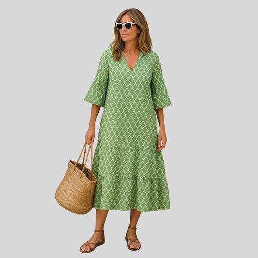 Милан | Лек midi рокля с етнически мотиви