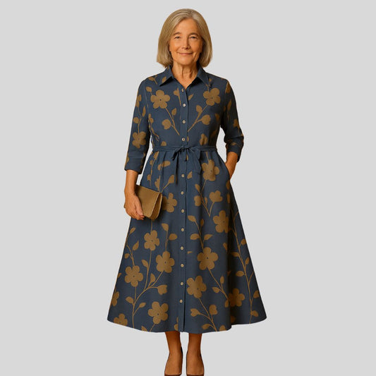 Глория | Елегантна цветна рокля