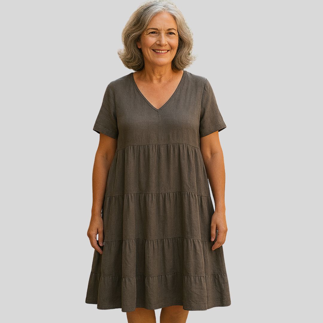 Флора | Елегантна V-образна рокля