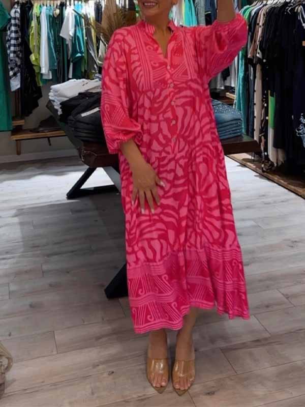 Mira™ | Рокля с Печат и V-Изрез (Почти разпродадена)