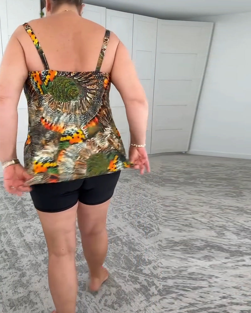 Дамски Бански Костюм Две Части с Принт