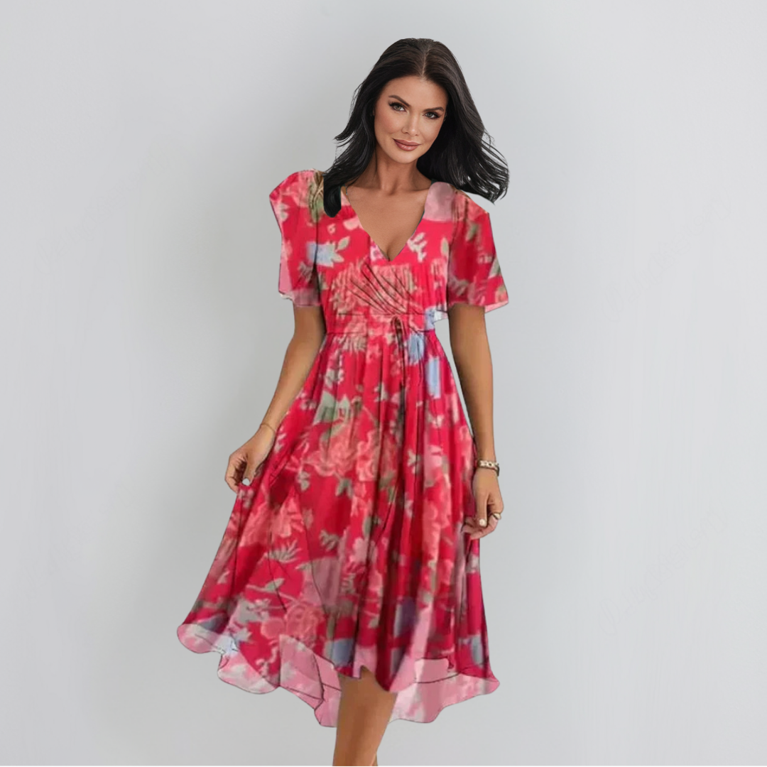 Ленка | Елегантна рокля с V-образно деколте