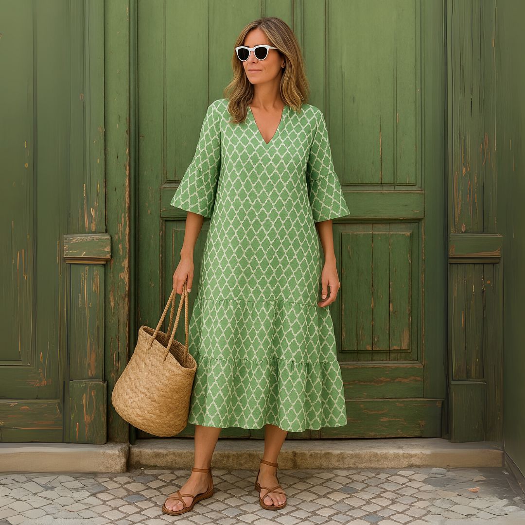 Милан | Лек midi рокля с етнически мотиви