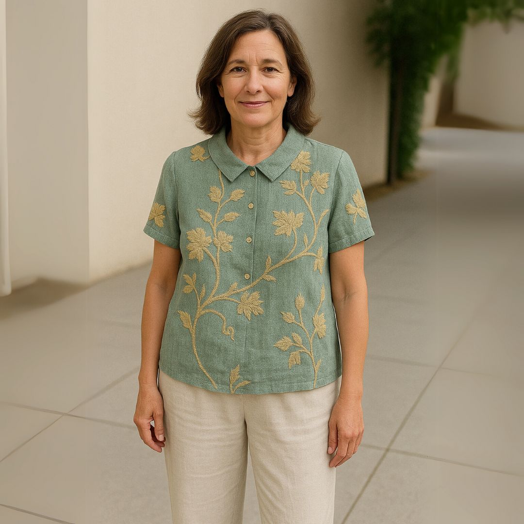 Málinka | Цветна ленена блуза за свободни дни