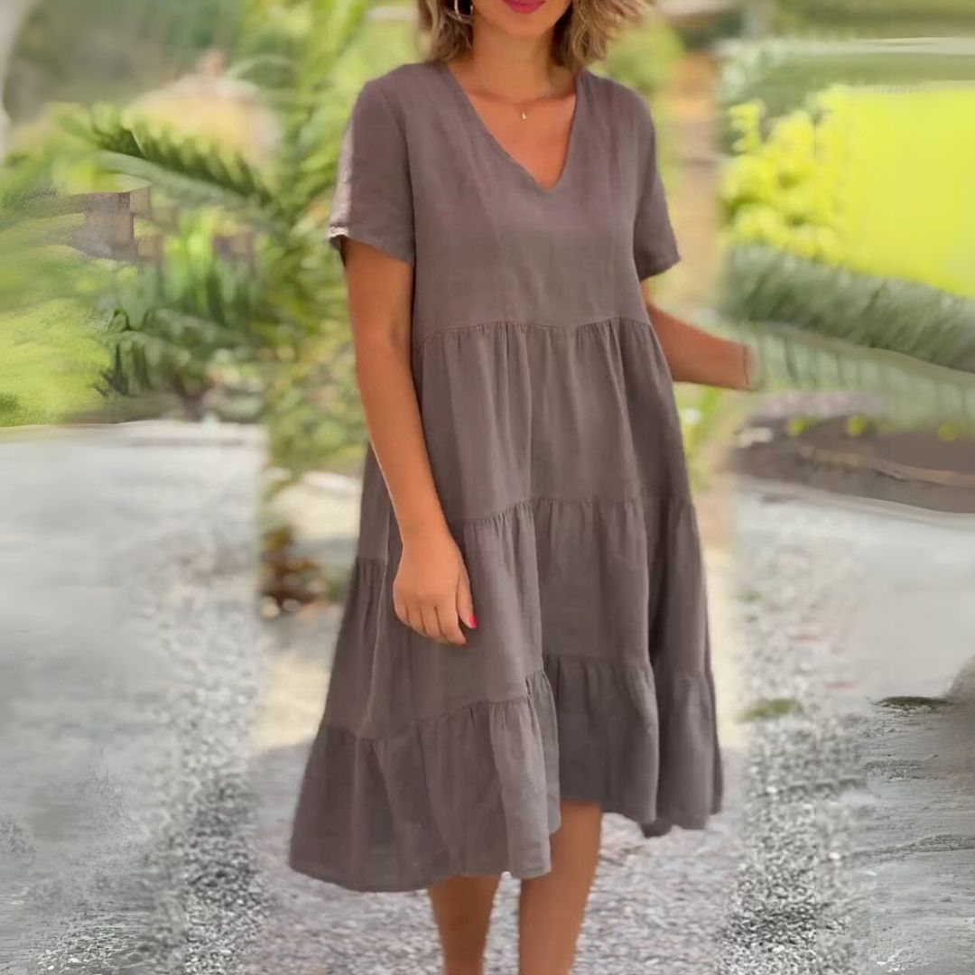 Флора | Елегантна V-образна рокля