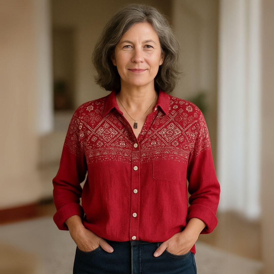 Божетешка | Винтидж блуза с етнически принт