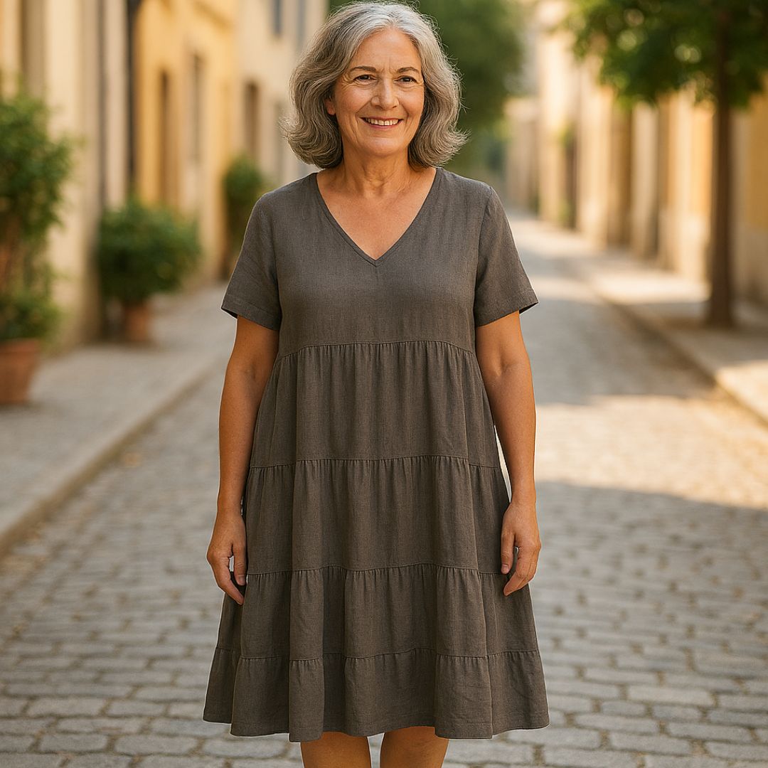 Флора | Елегантна V-образна рокля