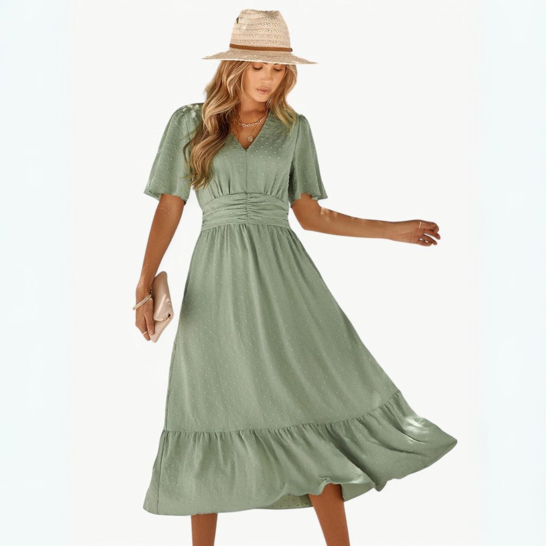 Йолана | Лек летен рокля с V-образно деколте