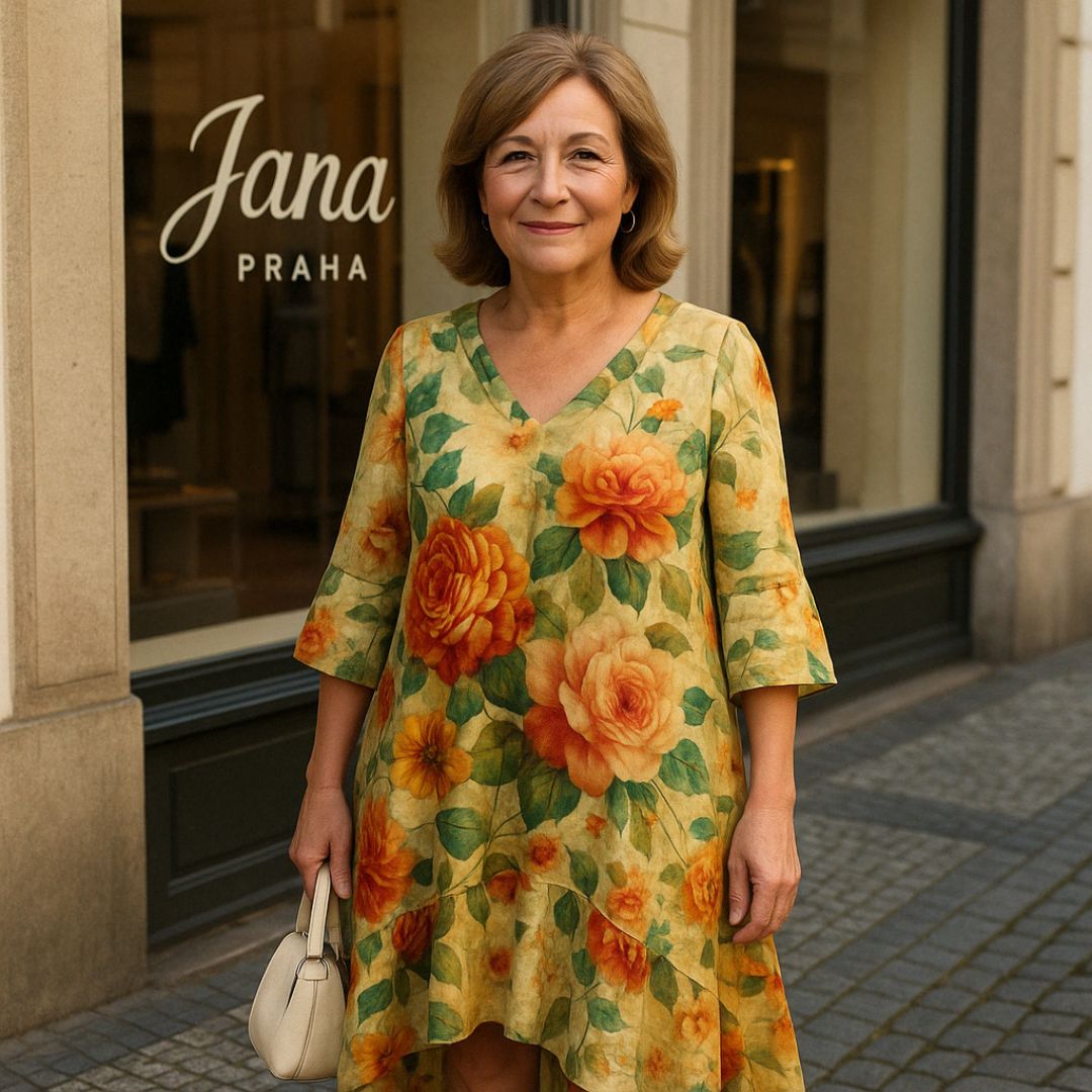 Бяла | Бохо рокля с цветен принт