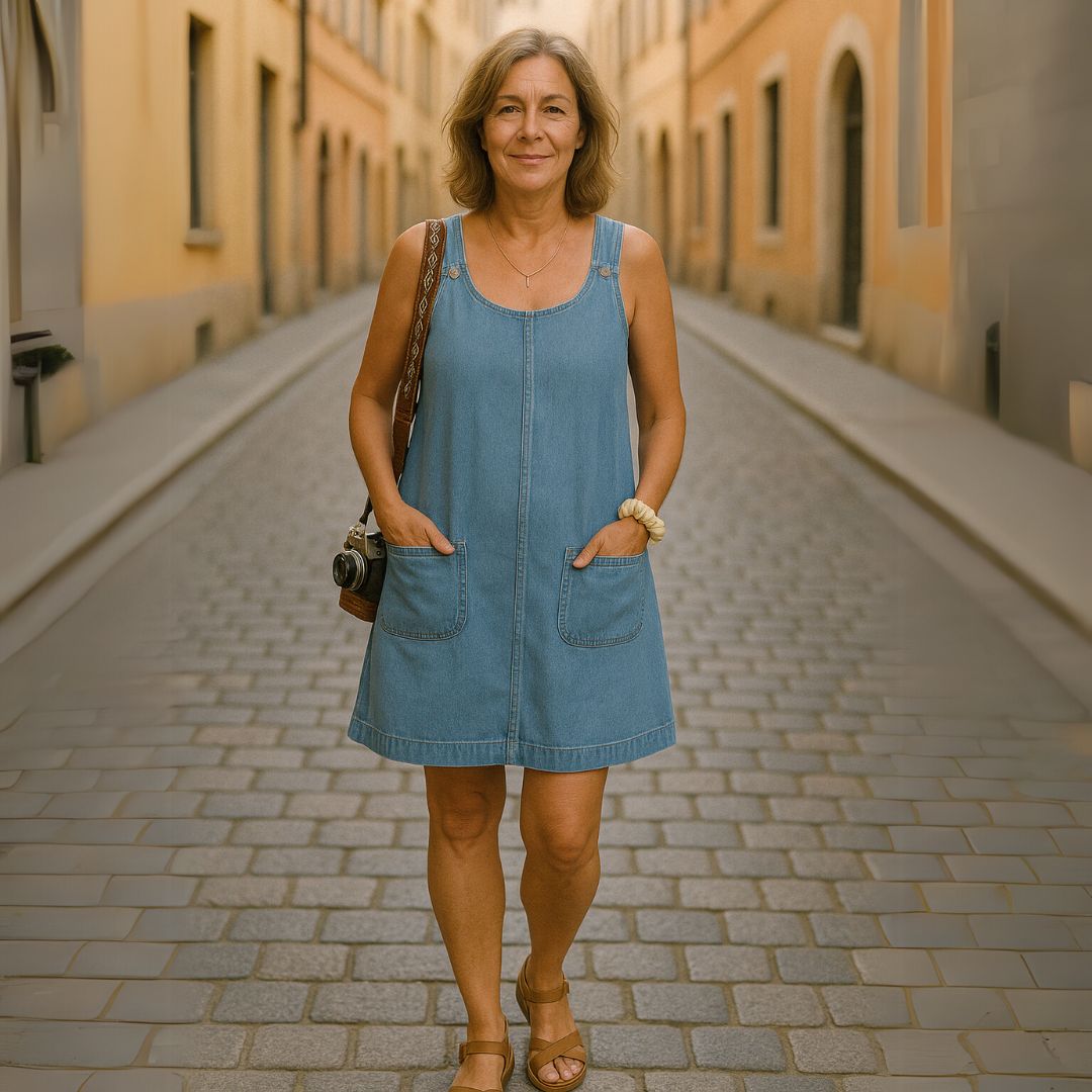 Евгения | Елегантна дънкова рокля за всеки ден