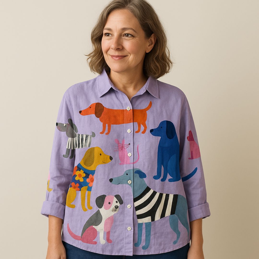 Дела | Елегантна блуза с артистичен принт