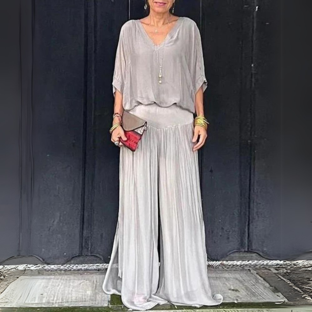 Амани | Лек бохемски комплект с блуза и панталони