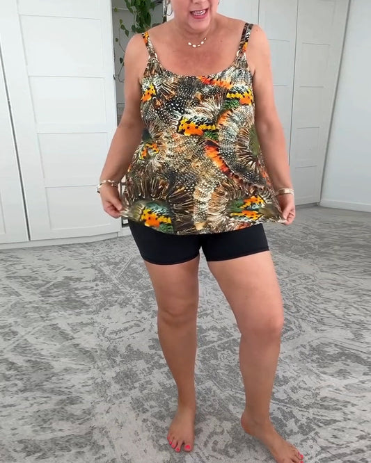 Дамски Бански Костюм Две Части с Принт