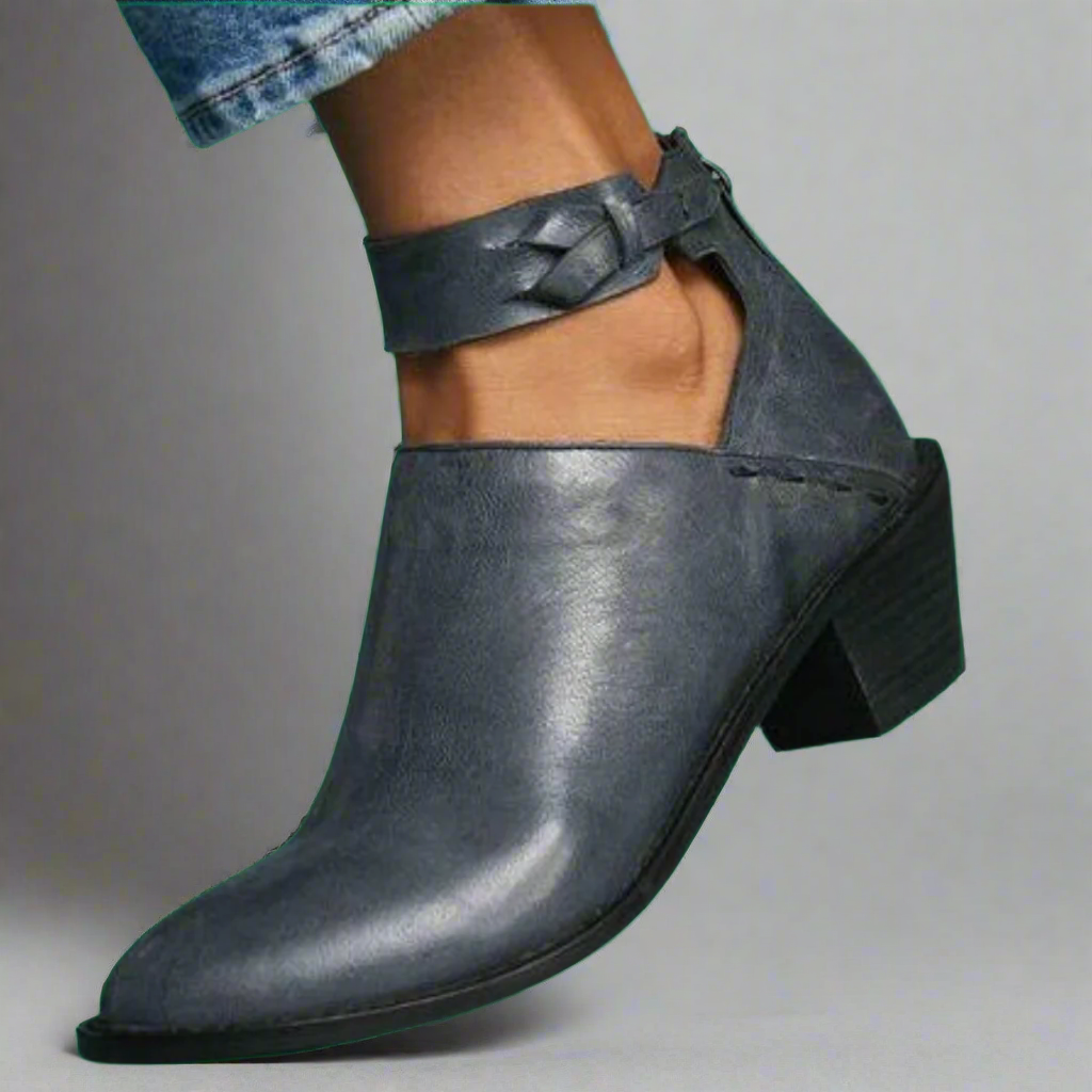 Рената | Обувки с отворени пръсти и блоков ток – комфорт и стил