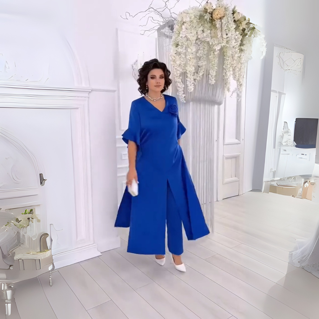 Вини | Елегантен розов комплект с цветен детайл