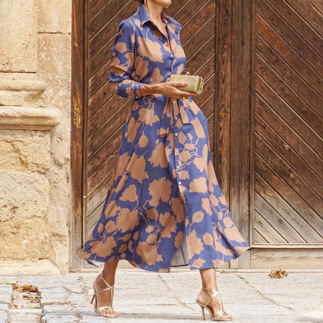 Глория | Елегантна цветна рокля