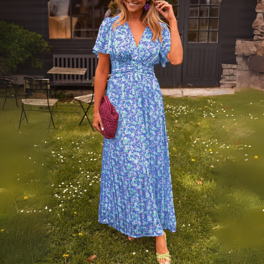 Лаура | Елегантна макси рокля с V-образно деколте