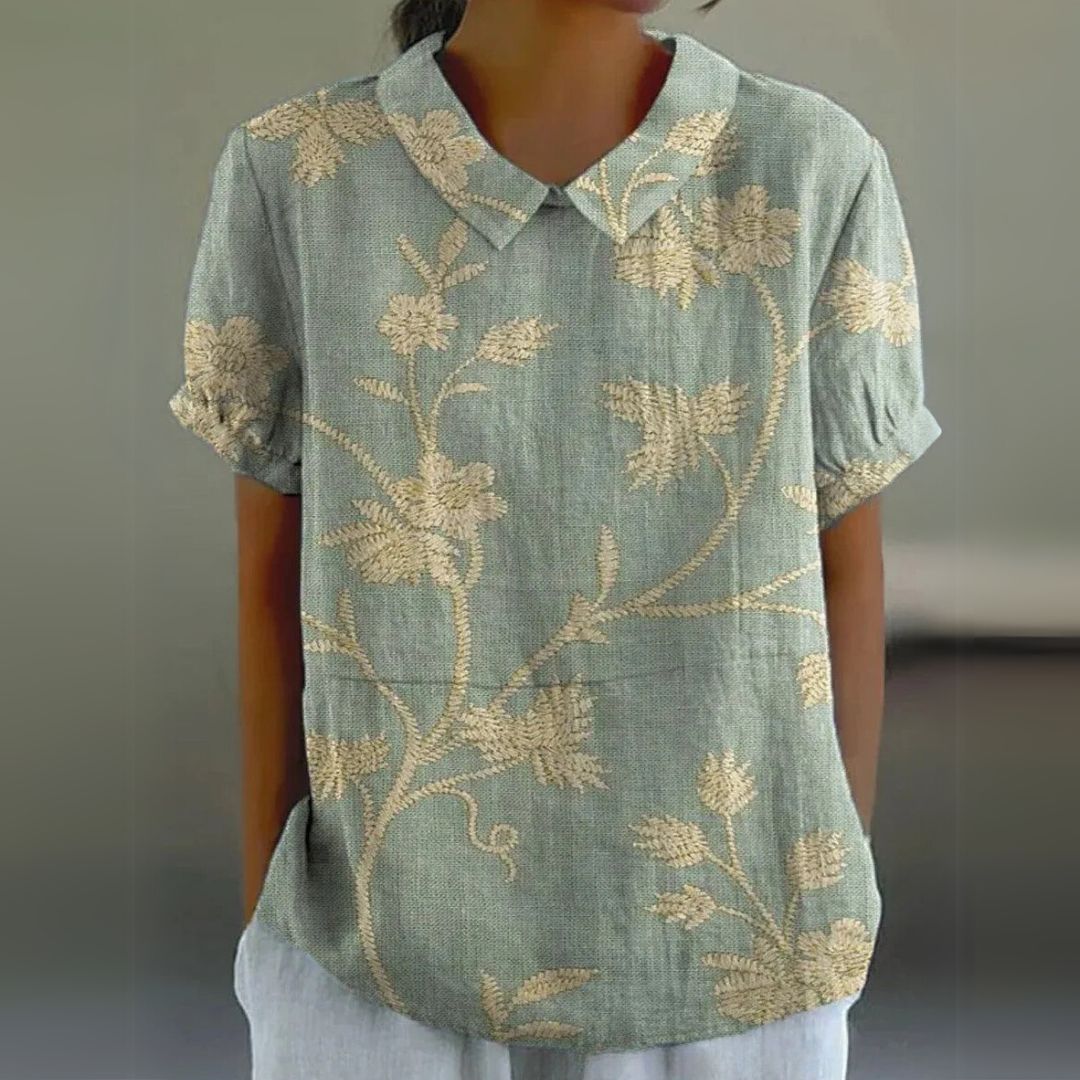 Málinka | Цветна ленена блуза за свободни дни