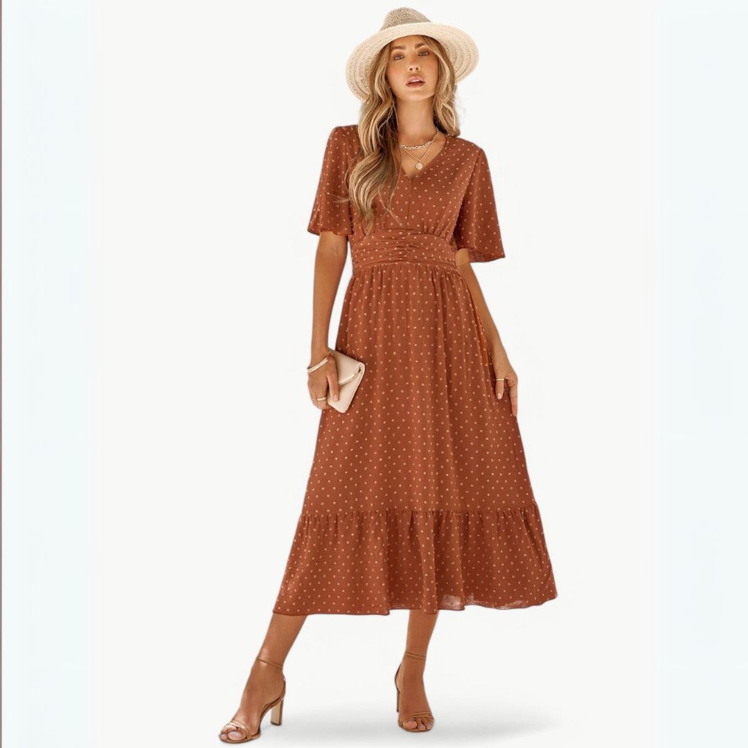 Йолана | Лек летен рокля с V-образно деколте