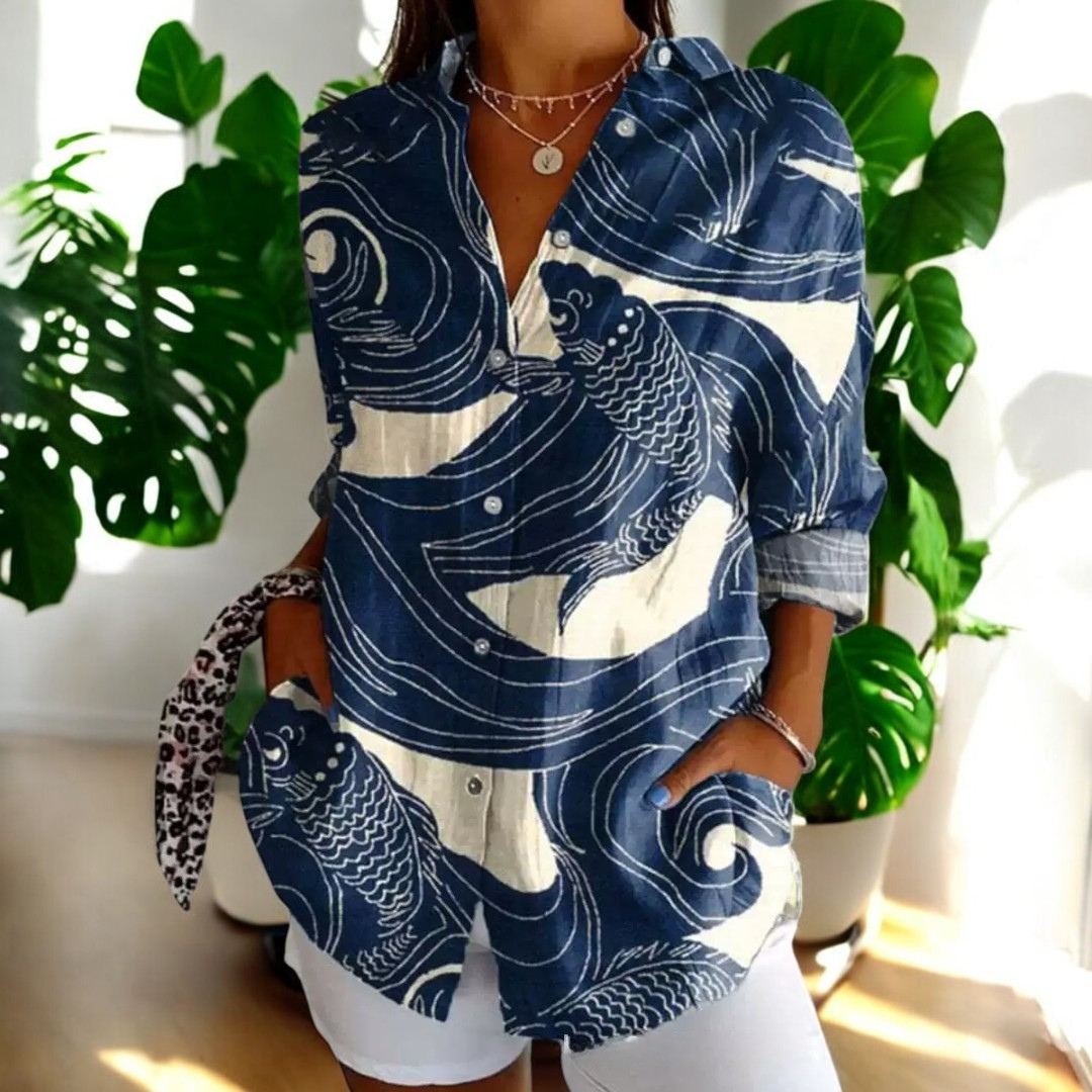 Марсела | Романтична цветна блуза