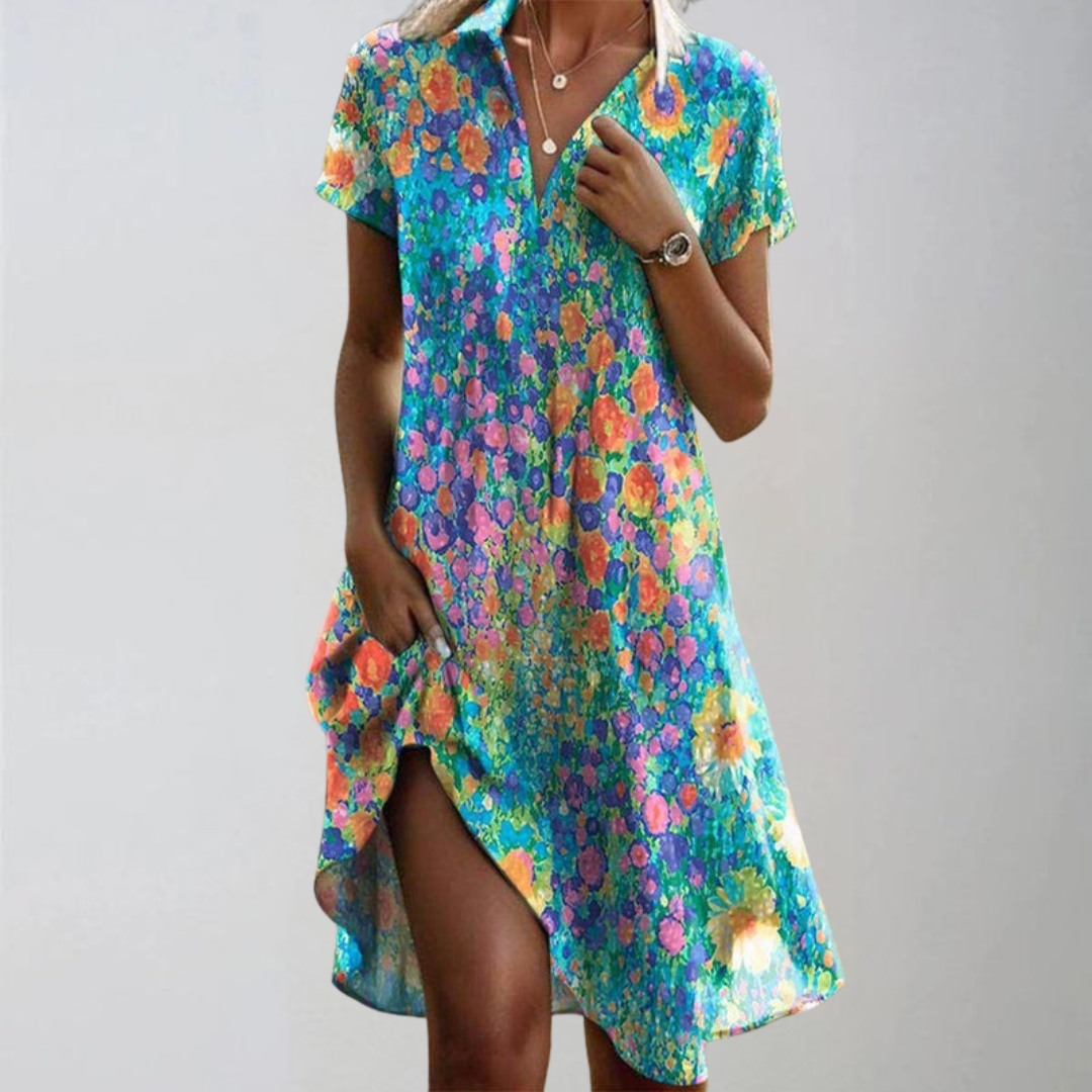 Елиска | Елегантна Цветна Рокля