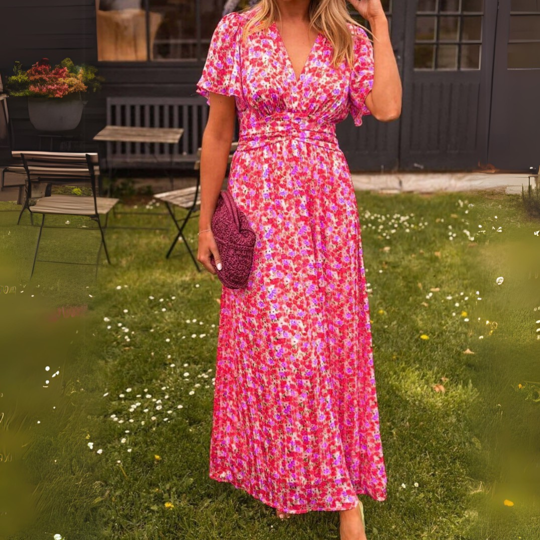 Лаура | Елегантна макси рокля с V-образно деколте